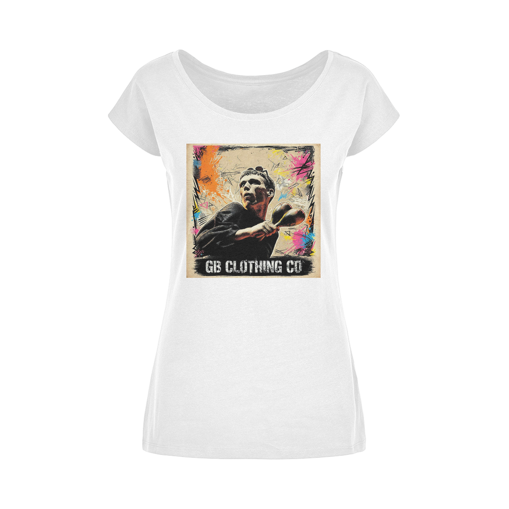 GB Legends - Bez Wide Neck Womens T-Shirt XS-5XL