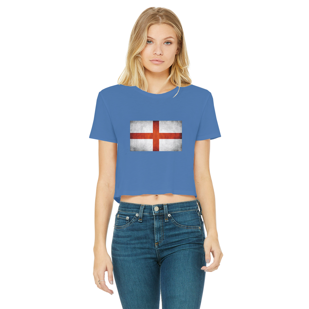 England Classic Women's Cropped Raw Edge T-Shirt