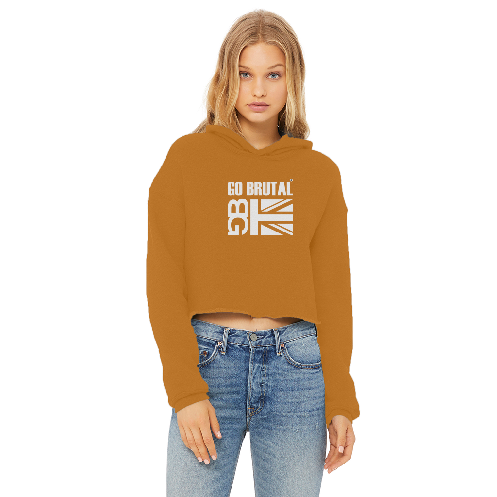 Go Brutal Ladies Cropped Raw Edge Hoodie