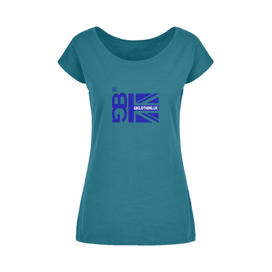 Blue Flag Wide Neck Womens T-Shirt XS-5XL