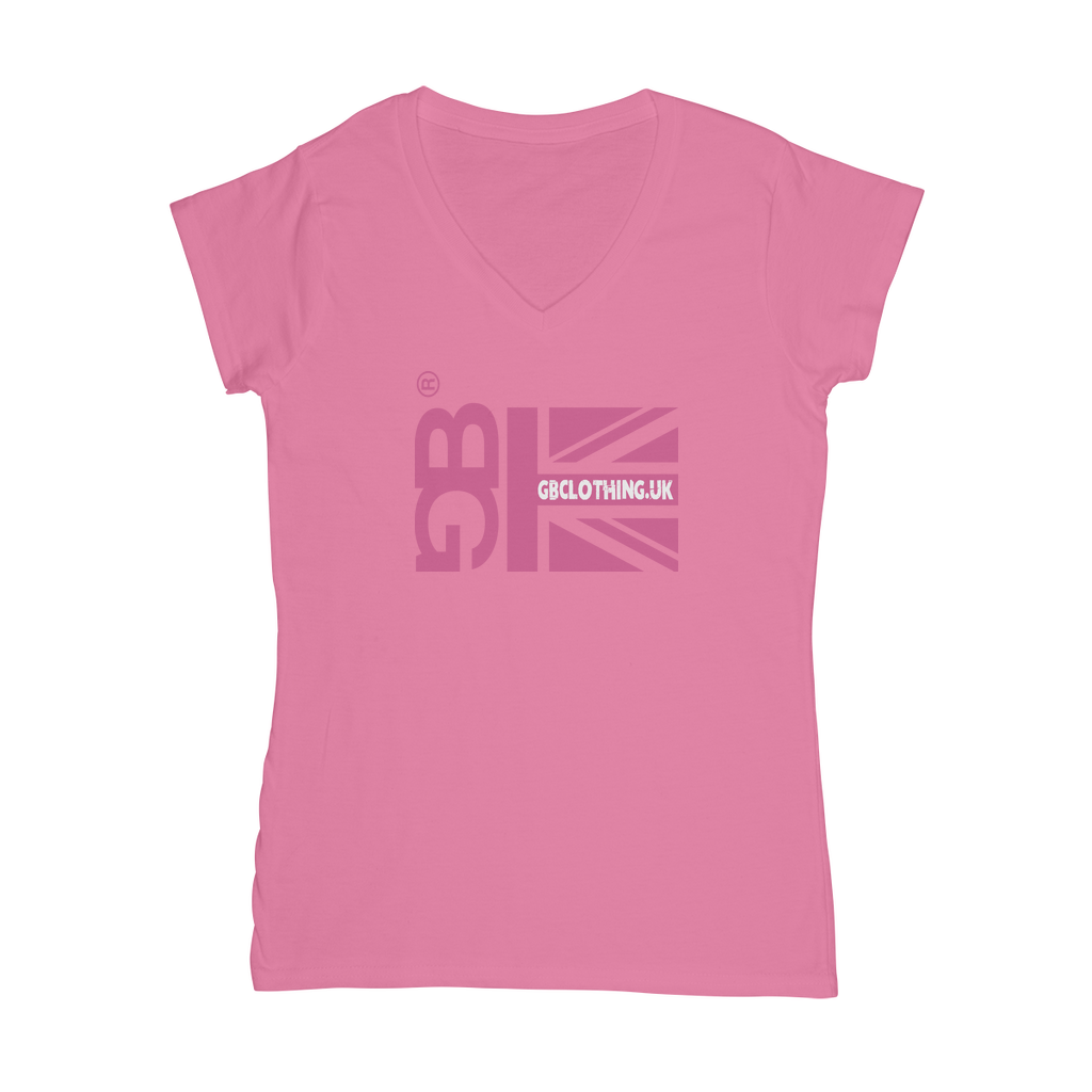 Pink Flag Classic Women's V-Neck T-Shirt