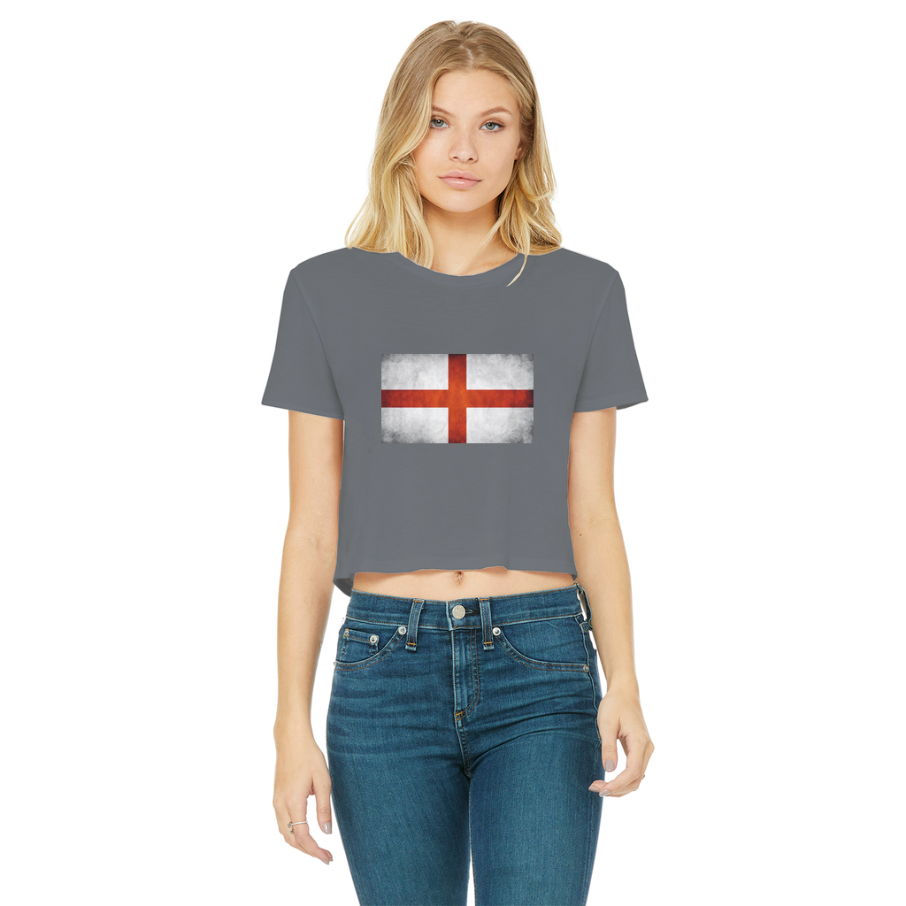 England Classic Women's Cropped Raw Edge T-Shirt