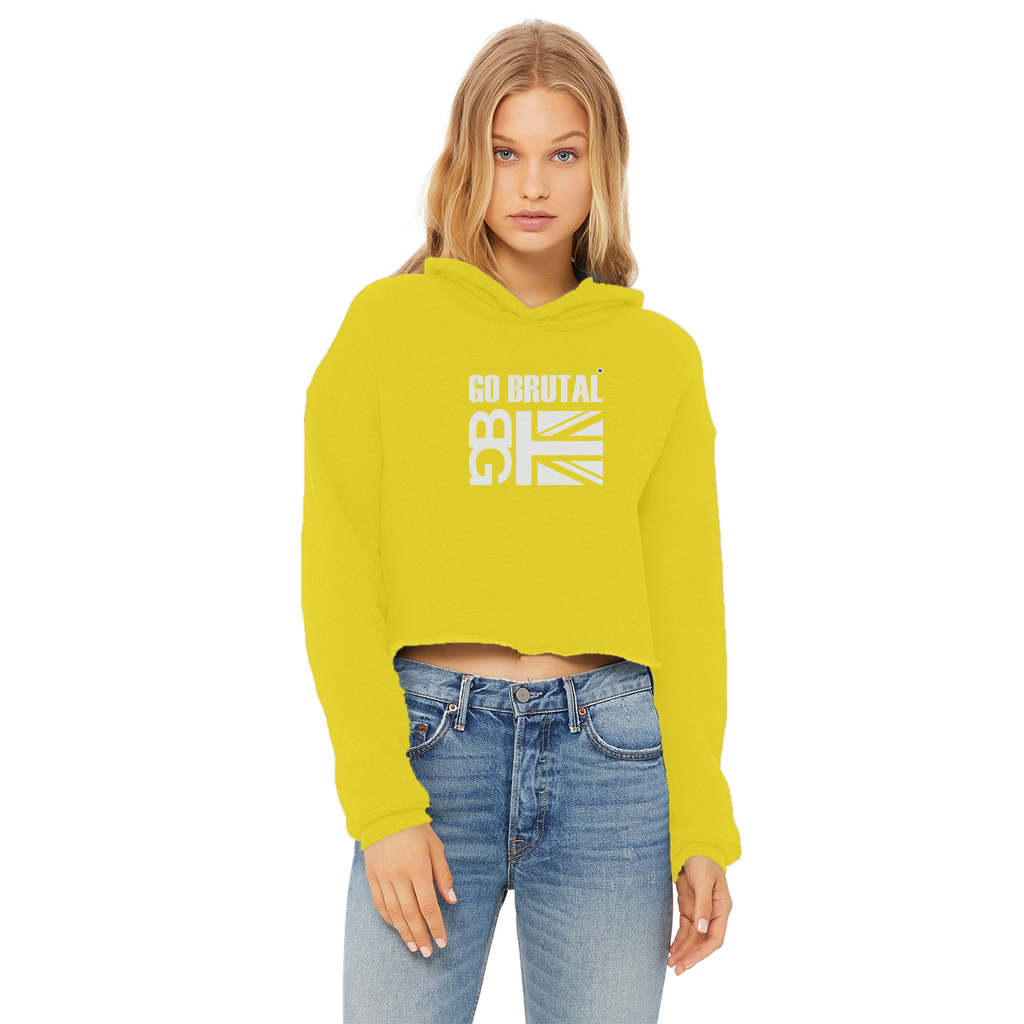 Go Brutal Ladies Cropped Raw Edge Hoodie