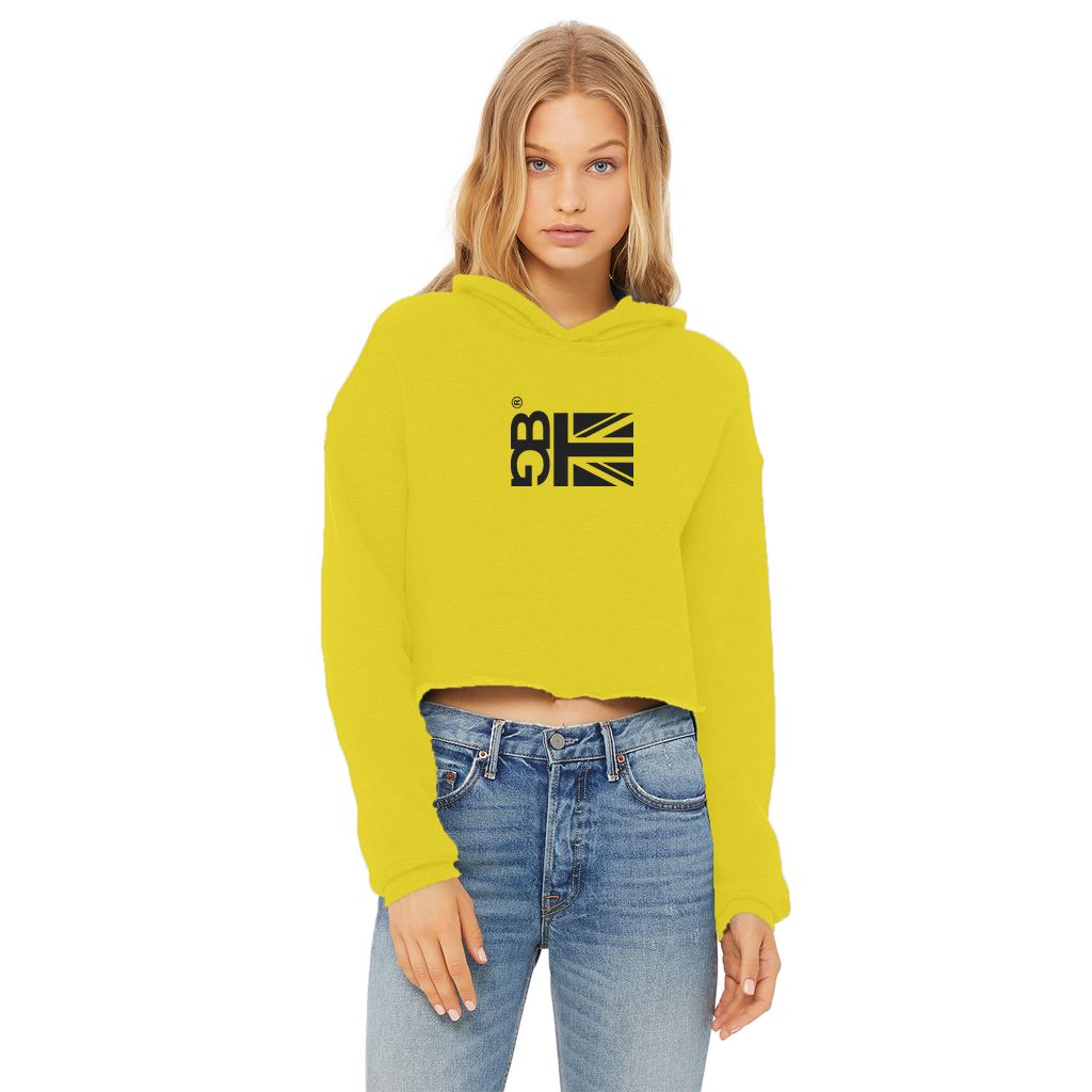 Kung Fu Ladies Cropped Raw Edge Hoodie