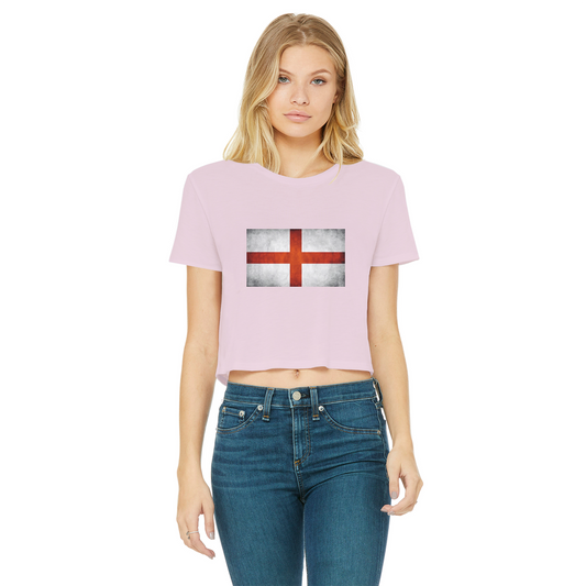 England Classic Women's Cropped Raw Edge T-Shirt