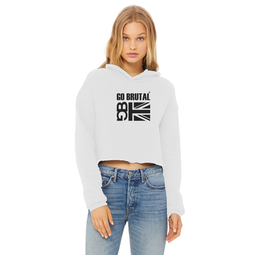 Go Brutal Ladies Cropped Raw Edge Hoodie