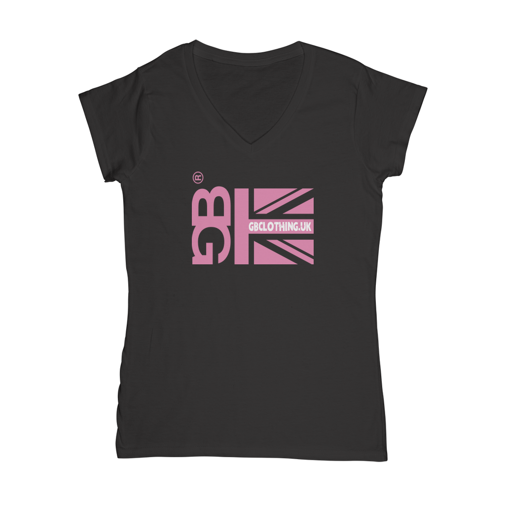 Pink Flag Classic Women's V-Neck T-Shirt