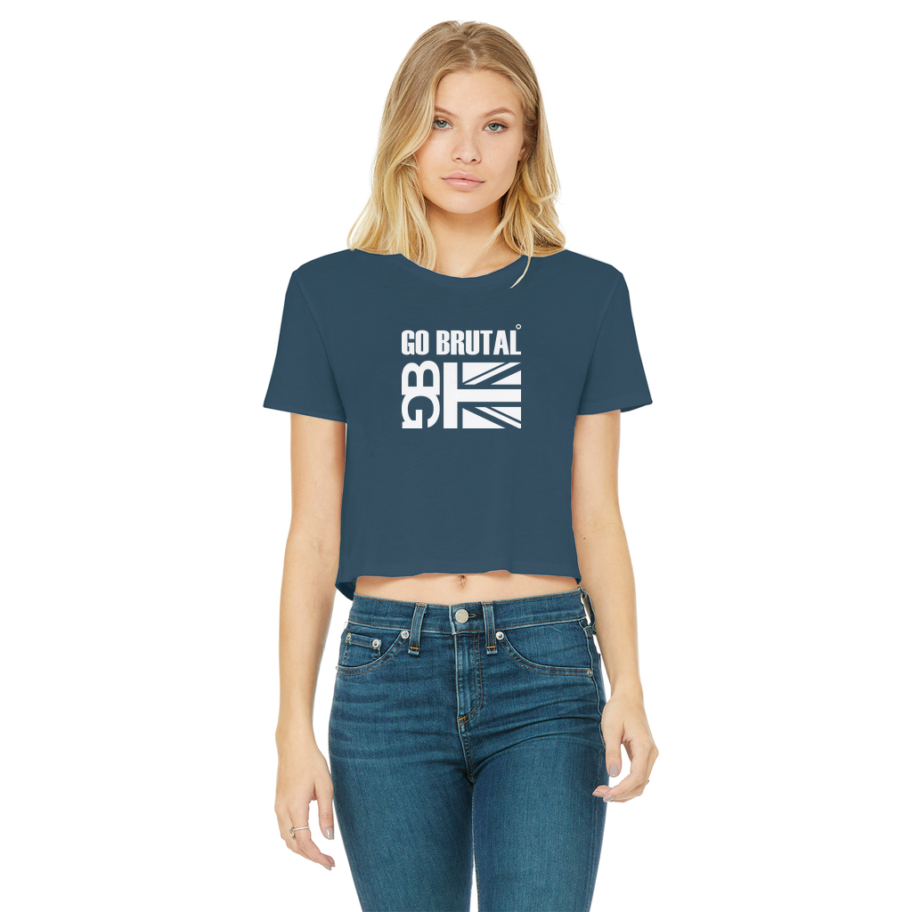Go Brutal Classic Women's Cropped Raw Edge T-Shirt