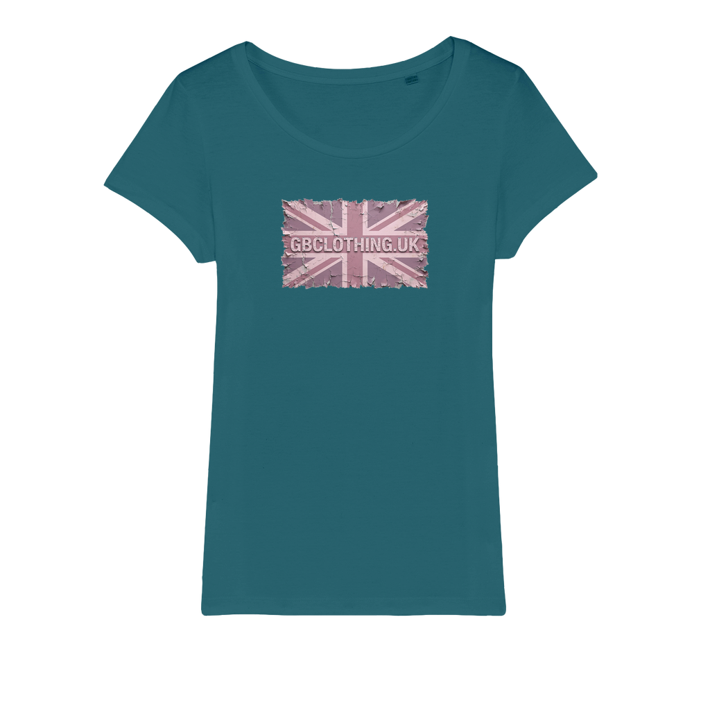 Distressed Pink Organic Jersey Womens T-Shirt
