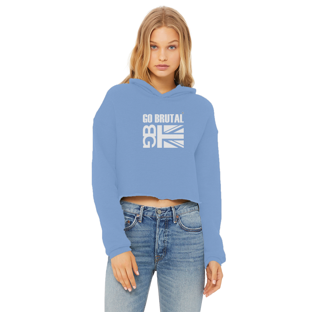 Go Brutal Ladies Cropped Raw Edge Hoodie