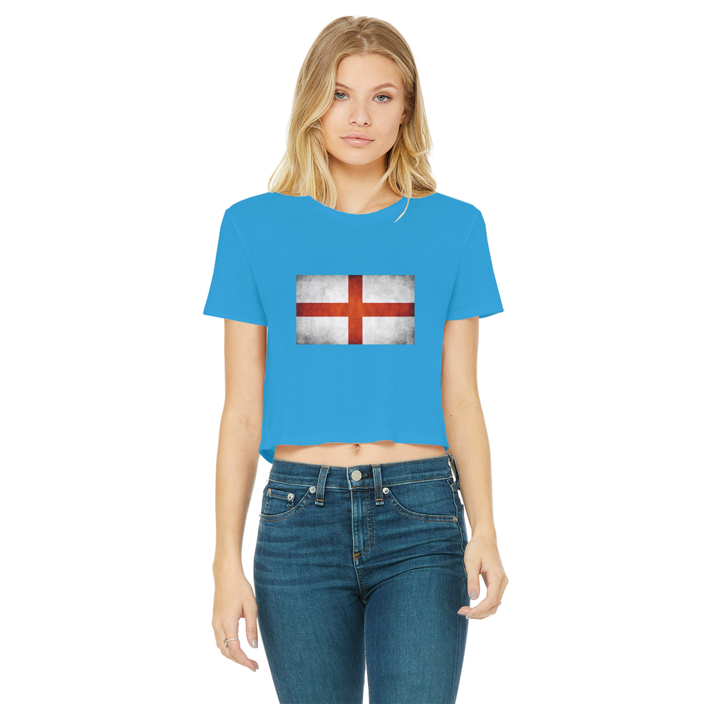 England Classic Women's Cropped Raw Edge T-Shirt