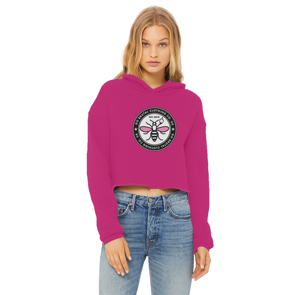 GBee Of Manchester Ladies Cropped Raw Edge Hoodie