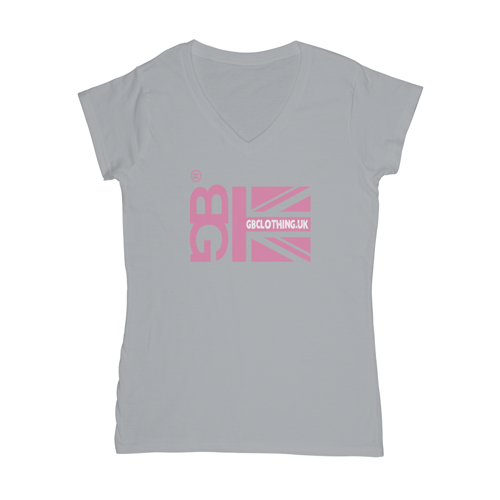 Pink Flag Classic Women's V-Neck T-Shirt