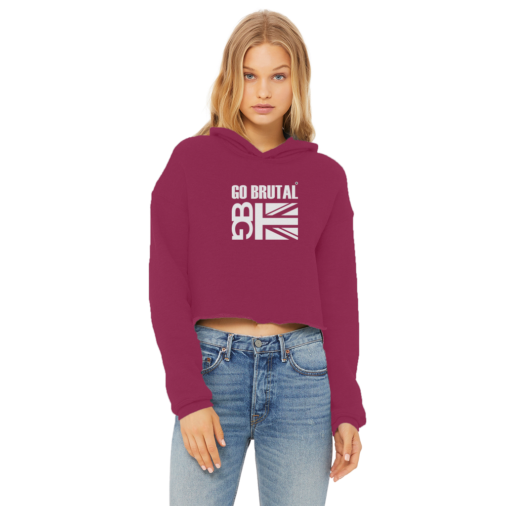 Go Brutal Ladies Cropped Raw Edge Hoodie