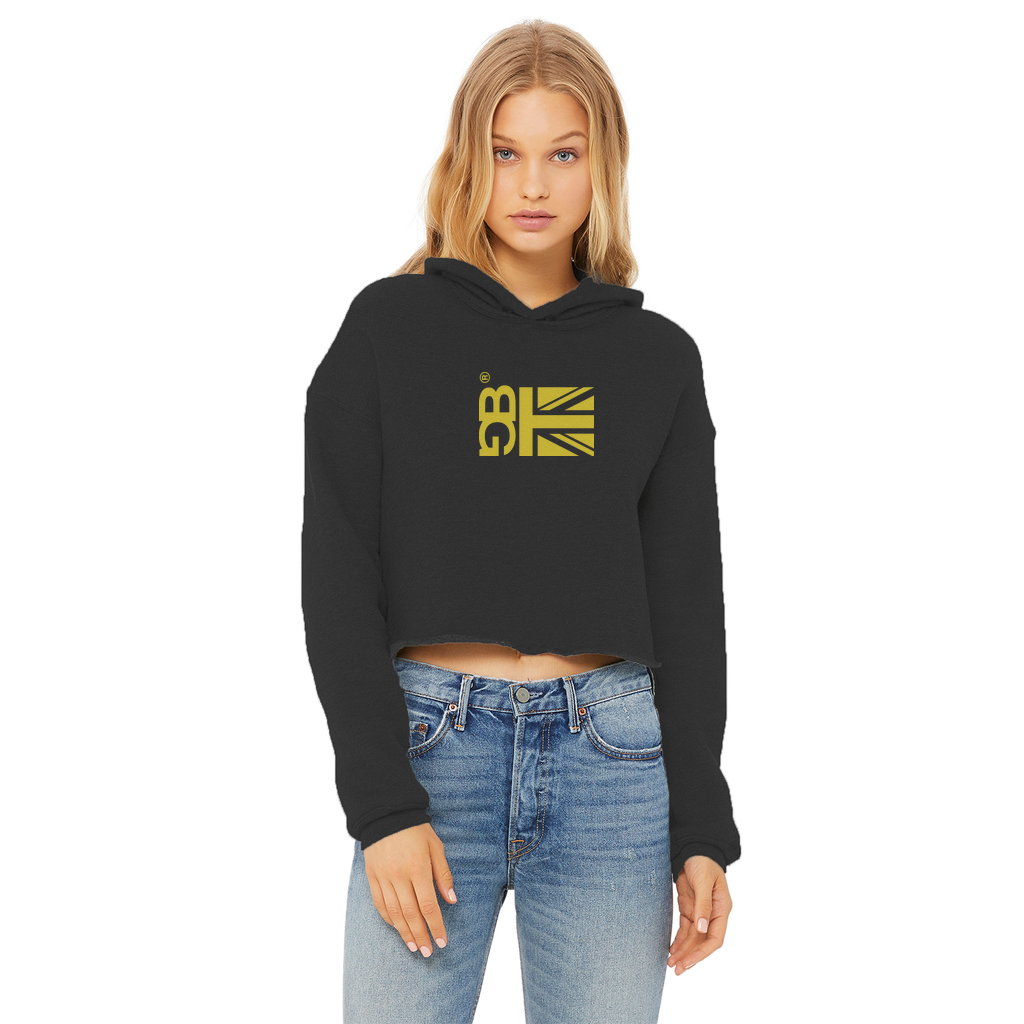 Kung Fu Ladies Cropped Raw Edge Hoodie