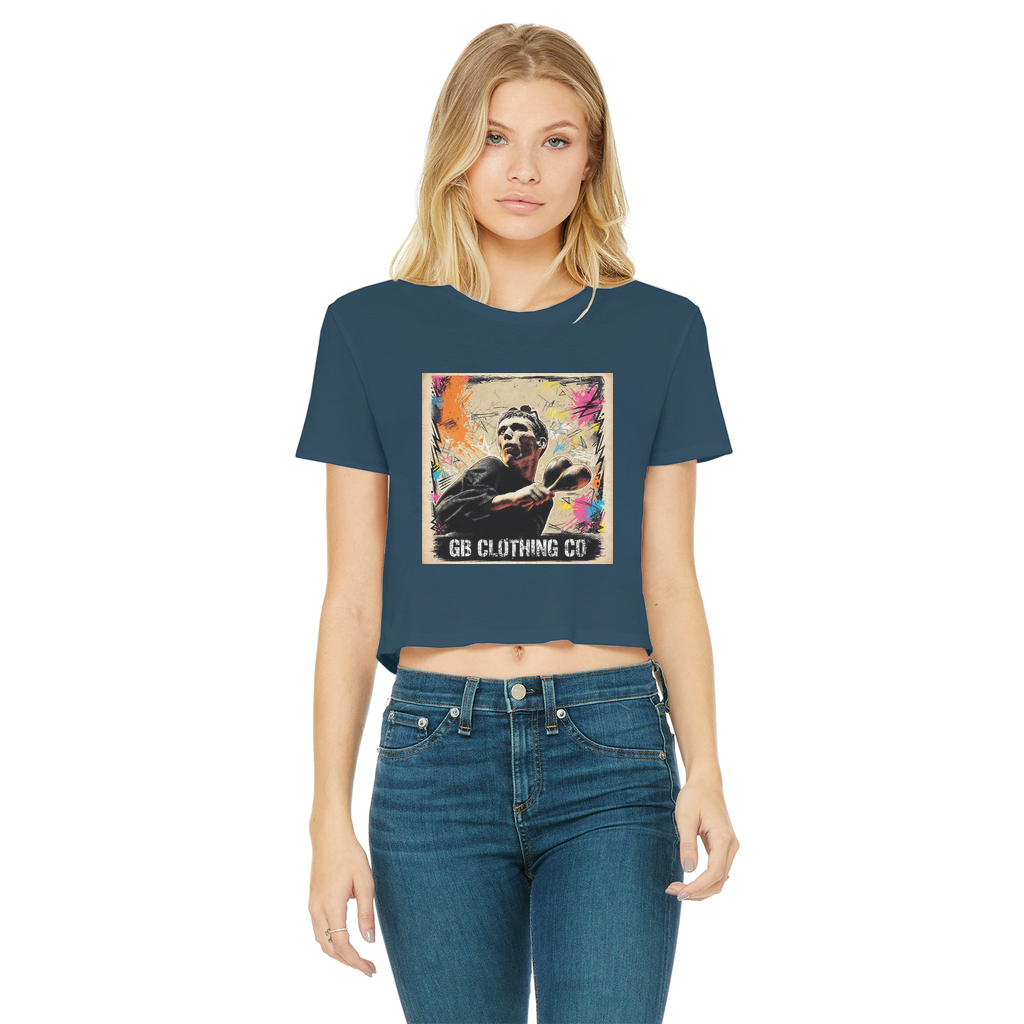 GB Legends - Bez Classic Women's Cropped Raw Edge T-Shirt