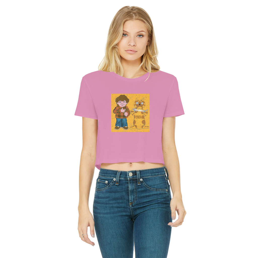 Charly Says Classic Women's Cropped Raw Edge T-Shirt