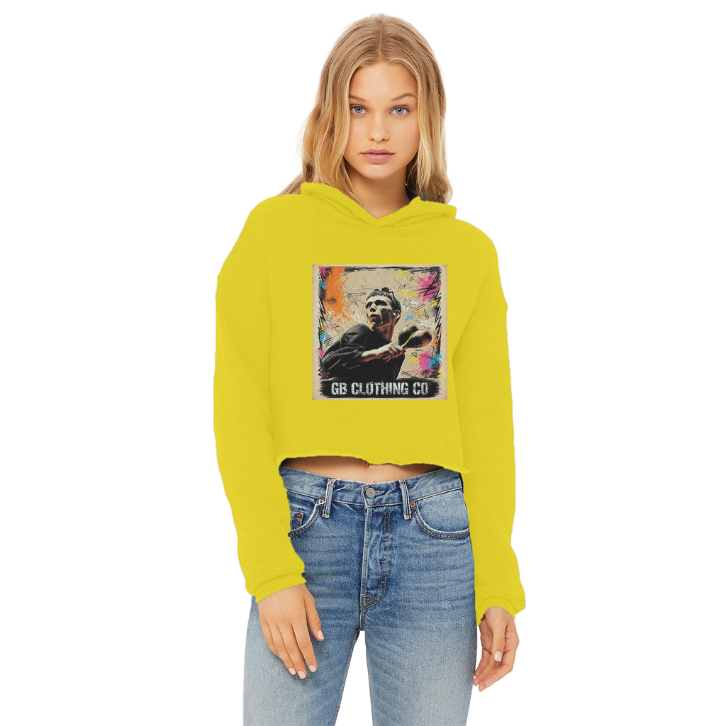 GB Legends - Bez Ladies Cropped Raw Edge Hoodie