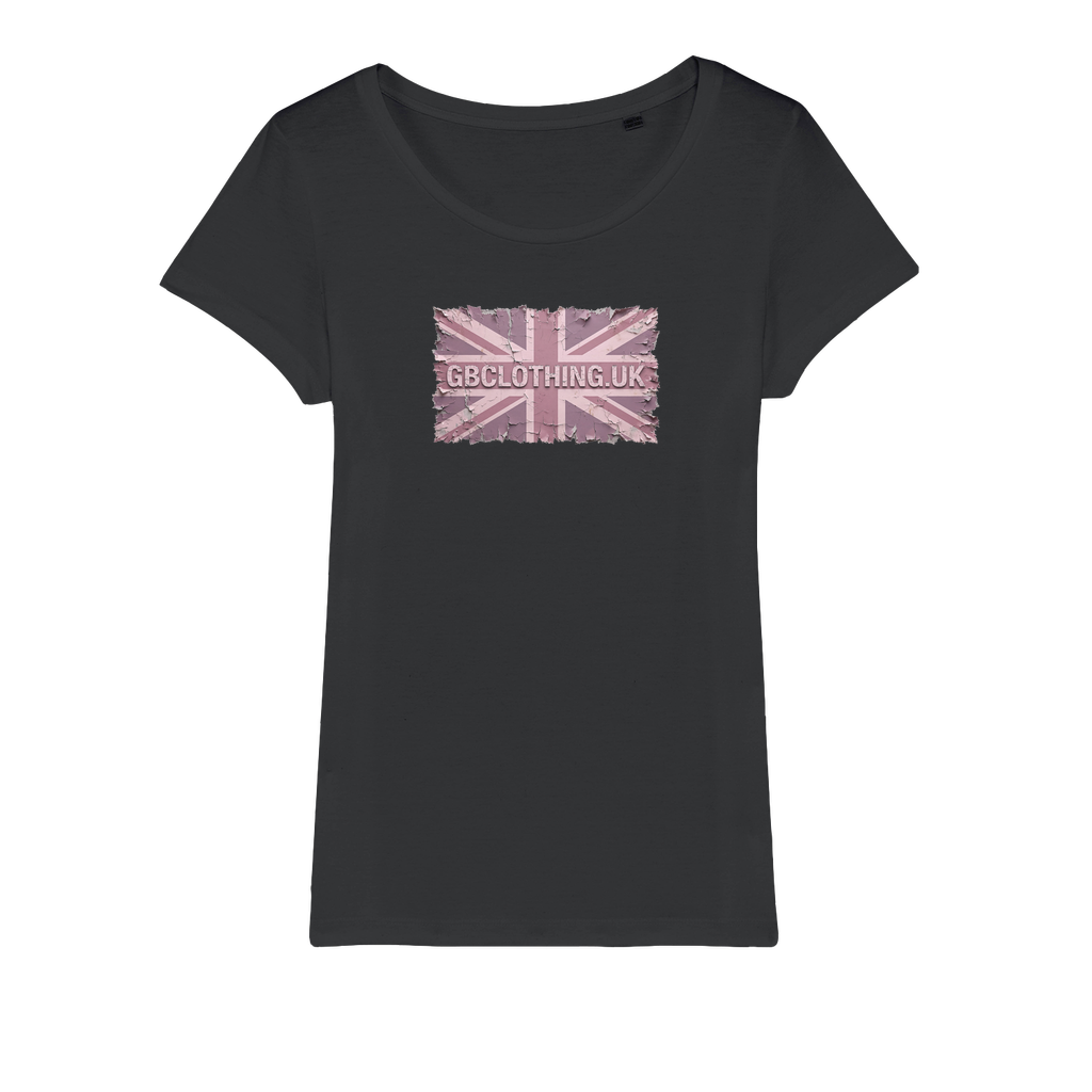 Distressed Pink Organic Jersey Womens T-Shirt