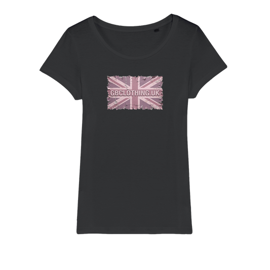 Distressed Pink Organic Jersey Womens T-Shirt