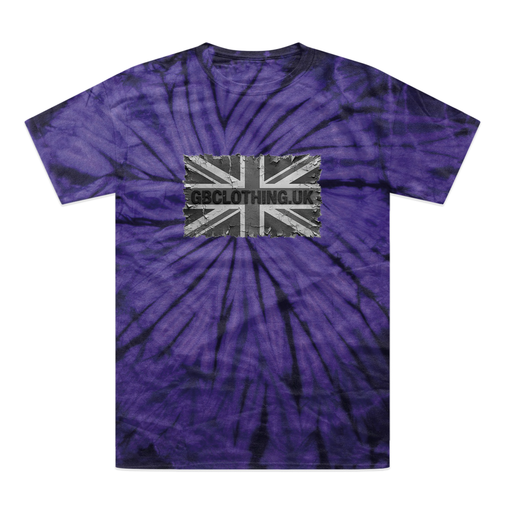 Distressed Black Flag Tonal Spider Tie-Dye T-Shirt