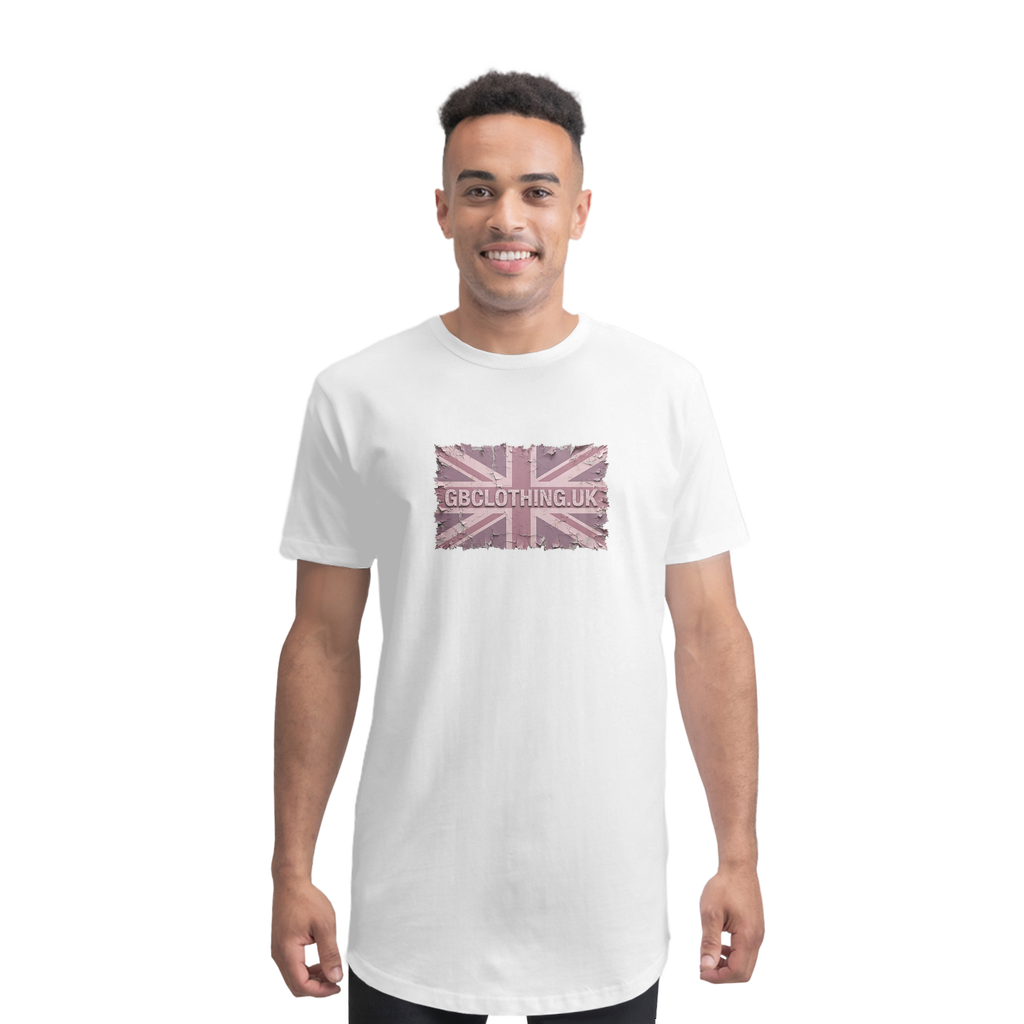 Distressed Pink Premium Long Body T-Shirt