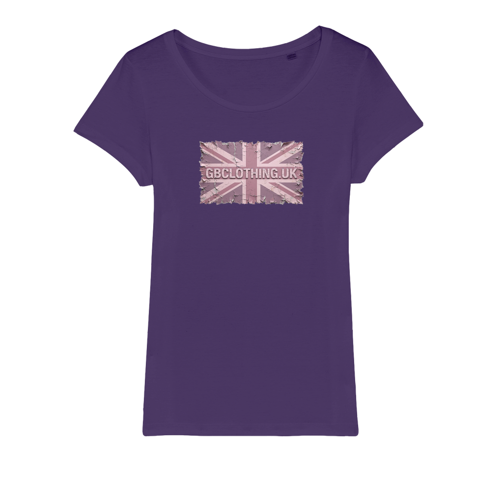 Distressed Pink Organic Jersey Womens T-Shirt