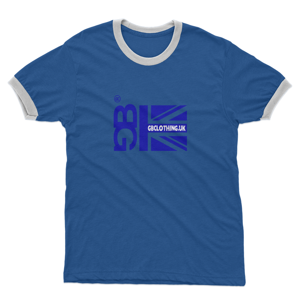 Blue Flag Adult Ringer T-Shirt
