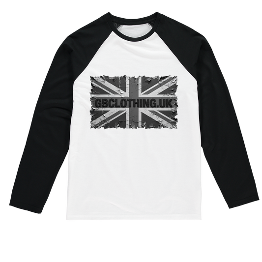 Distressed Black Flag Sublimation Baseball Long Sleeve T-Shirt