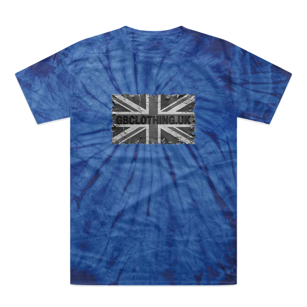 Distressed Black Flag Tonal Spider Tie-Dye T-Shirt
