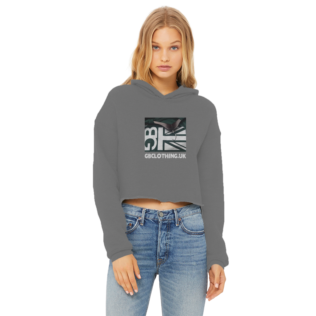 GB Clothing Ladies Cropped Raw Edge Hoodie