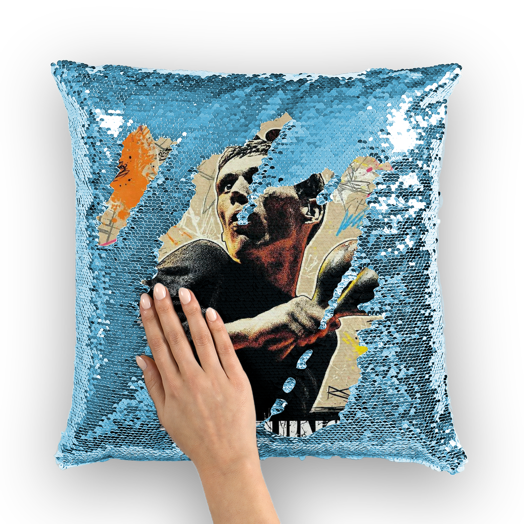 GB Legends - Bez Sequin Cushion Cover