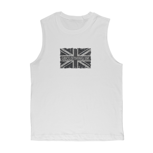 Distressed Black Flag Premium Adult Muscle Top