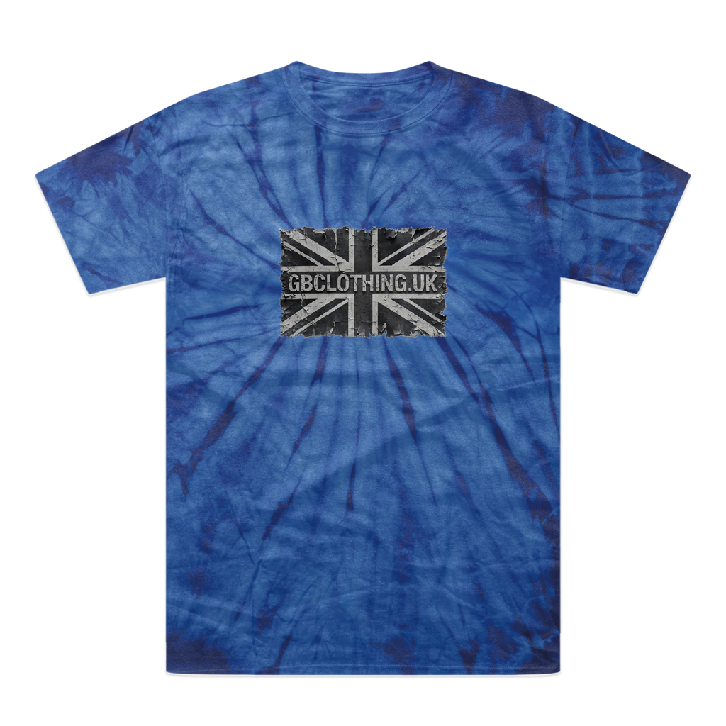 Distressed Black Flag Tonal Spider Tie-Dye T-Shirt