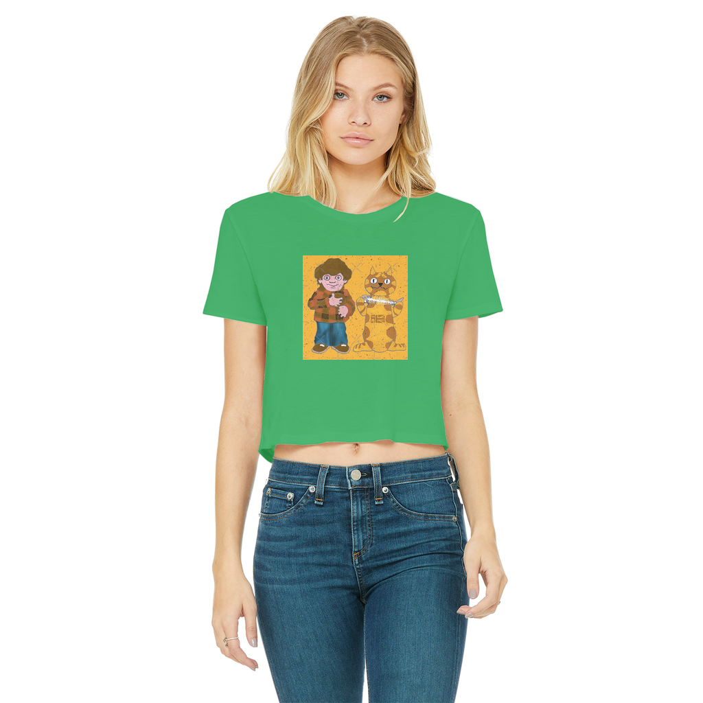 Charly Says Classic Women's Cropped Raw Edge T-Shirt