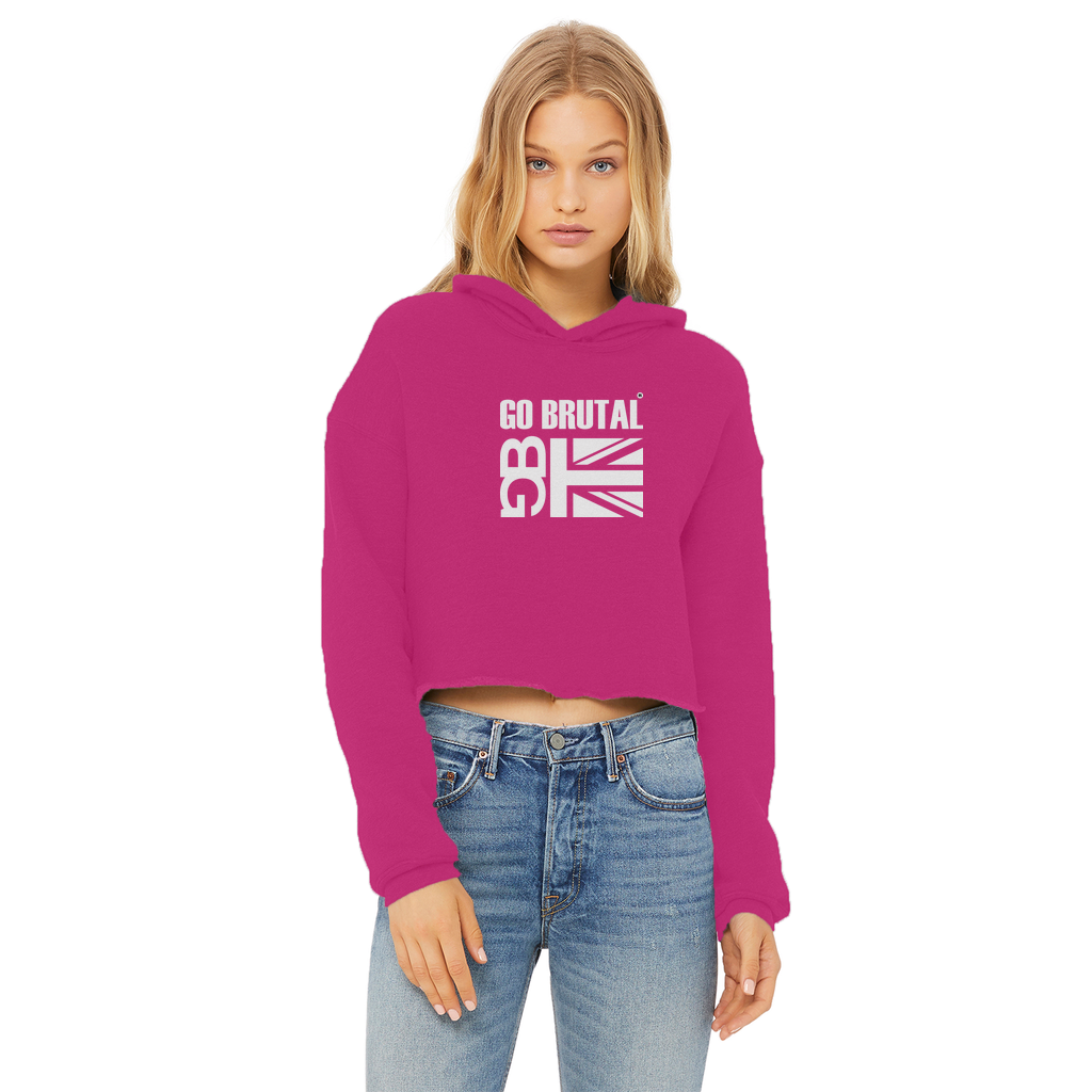Go Brutal Ladies Cropped Raw Edge Hoodie