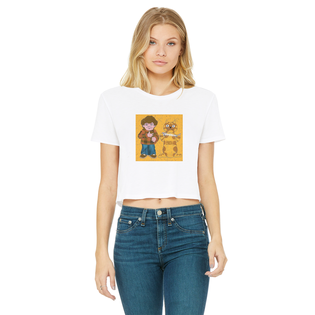 Charly Says Classic Women's Cropped Raw Edge T-Shirt