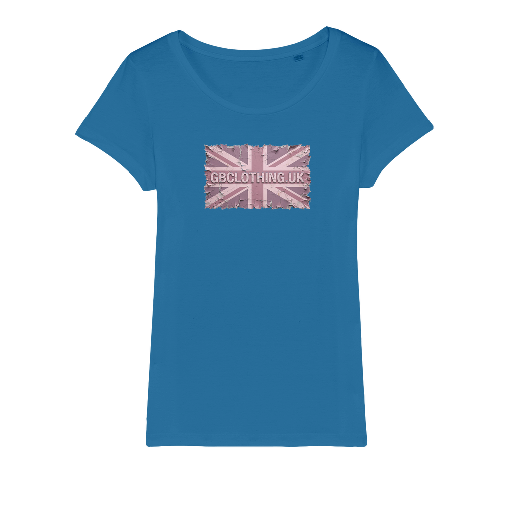 Distressed Pink Organic Jersey Womens T-Shirt