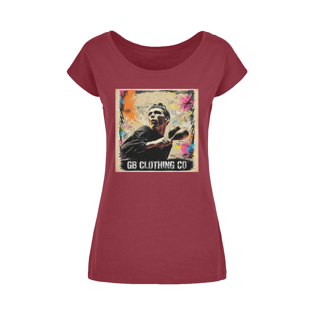 GB Legends - Bez Wide Neck Womens T-Shirt XS-5XL