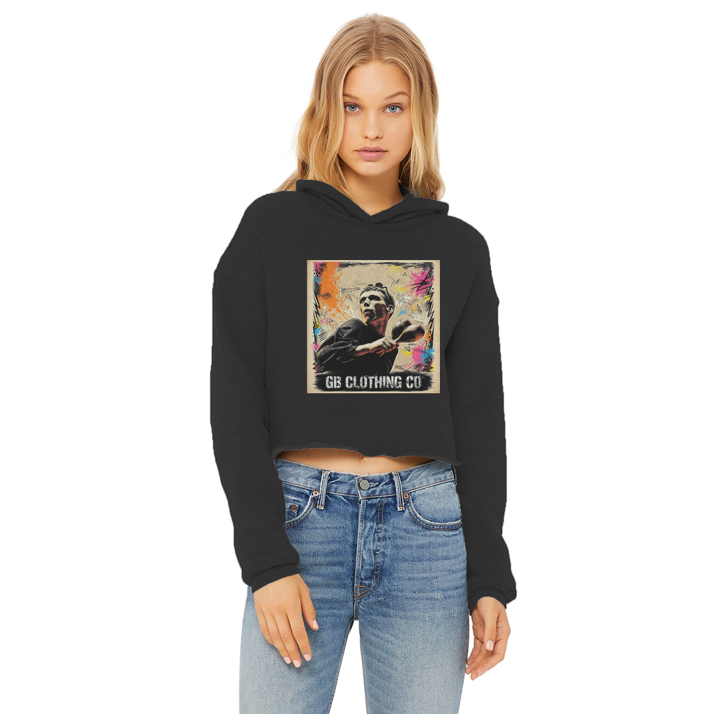 GB Legends - Bez Ladies Cropped Raw Edge Hoodie