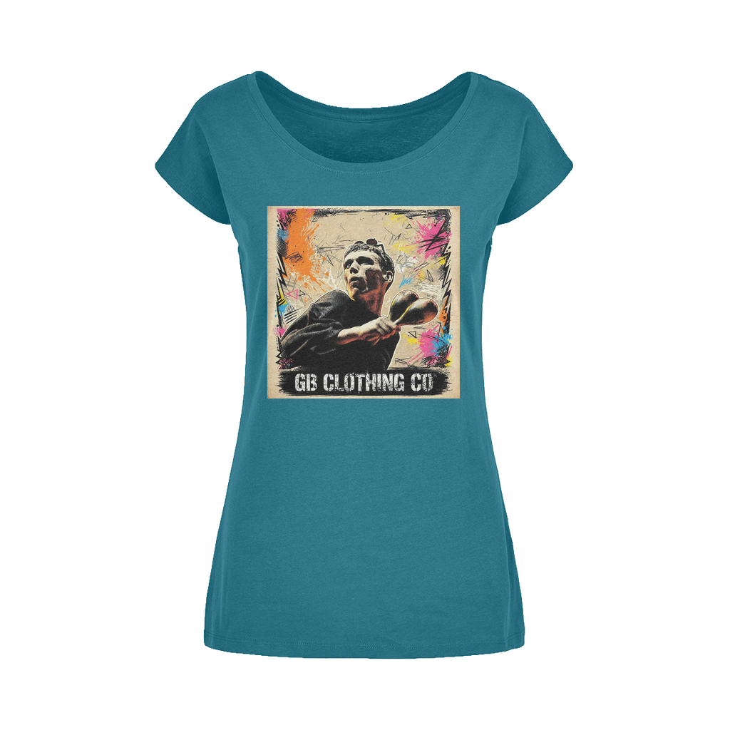 GB Legends - Bez Wide Neck Womens T-Shirt XS-5XL