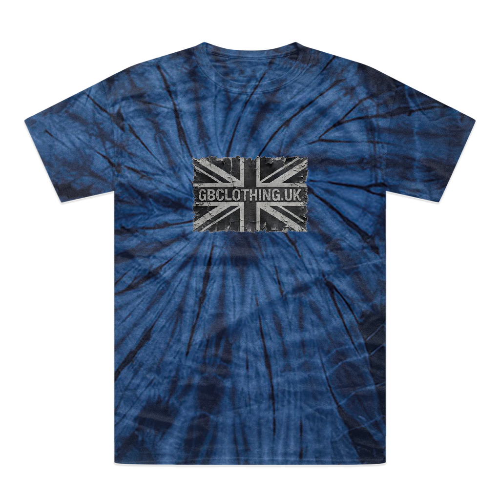 Distressed Black Flag Tonal Spider Tie-Dye T-Shirt