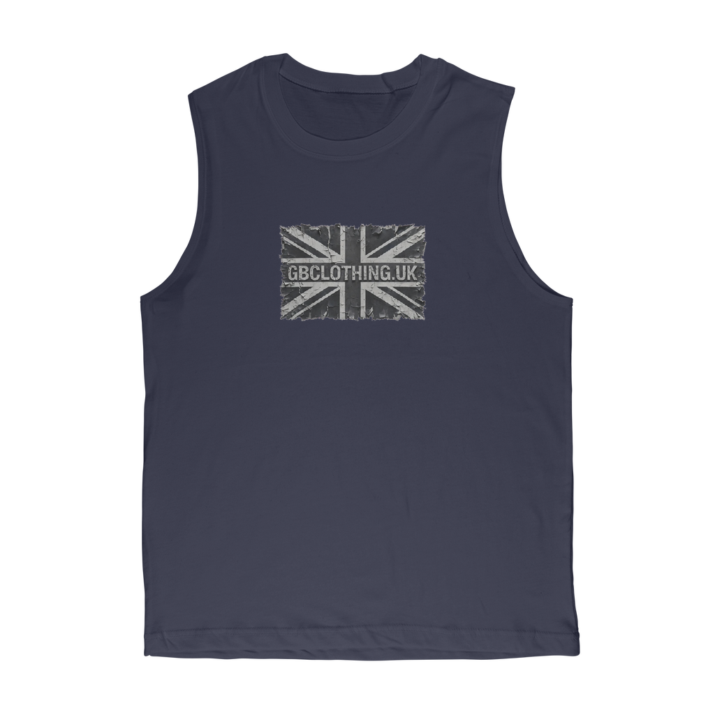 Distressed Black Flag Premium Adult Muscle Top