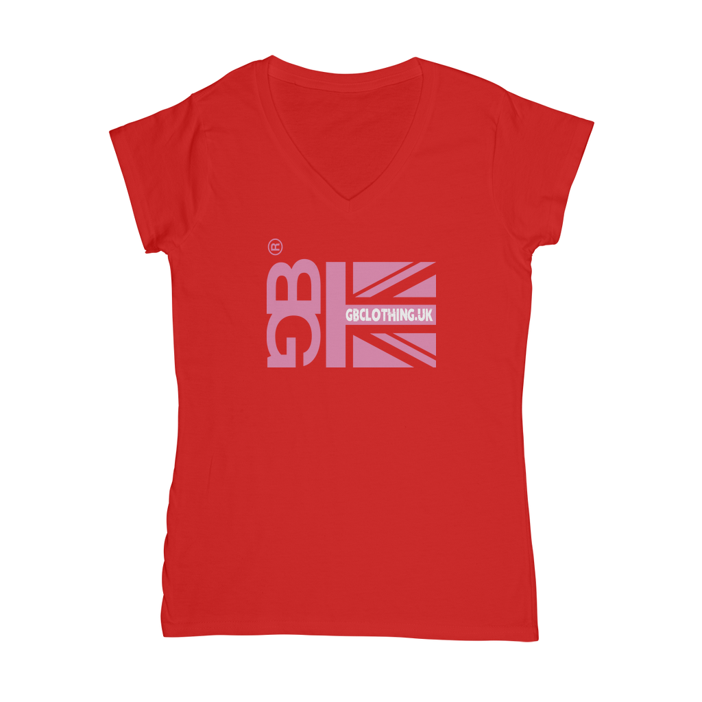 Pink Flag Classic Women's V-Neck T-Shirt