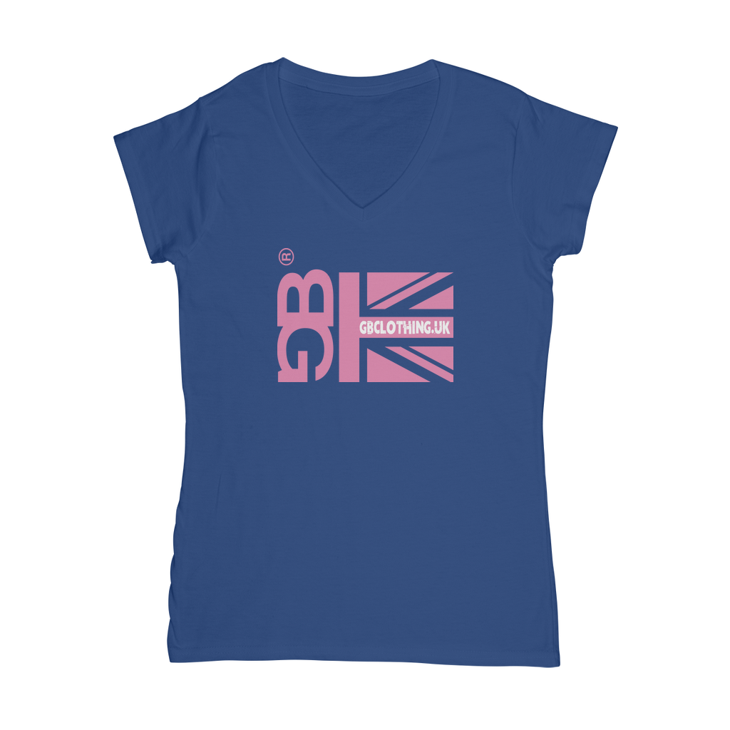 Pink Flag Classic Women's V-Neck T-Shirt