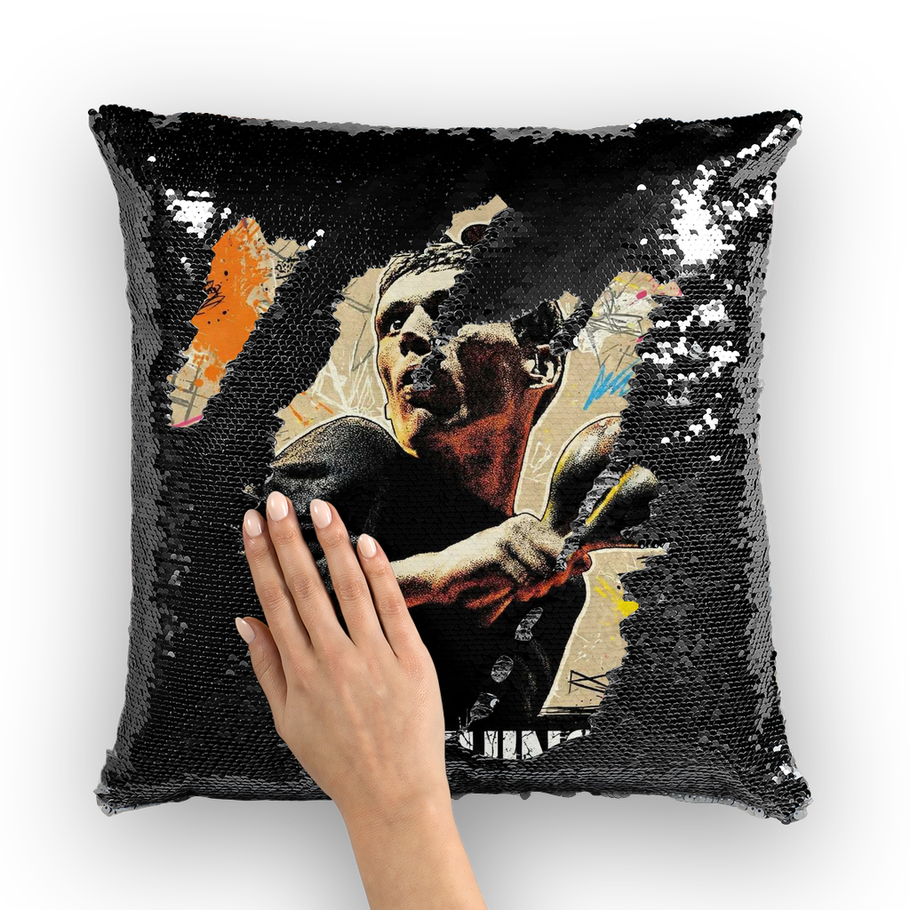 GB Legends - Bez Sequin Cushion Cover