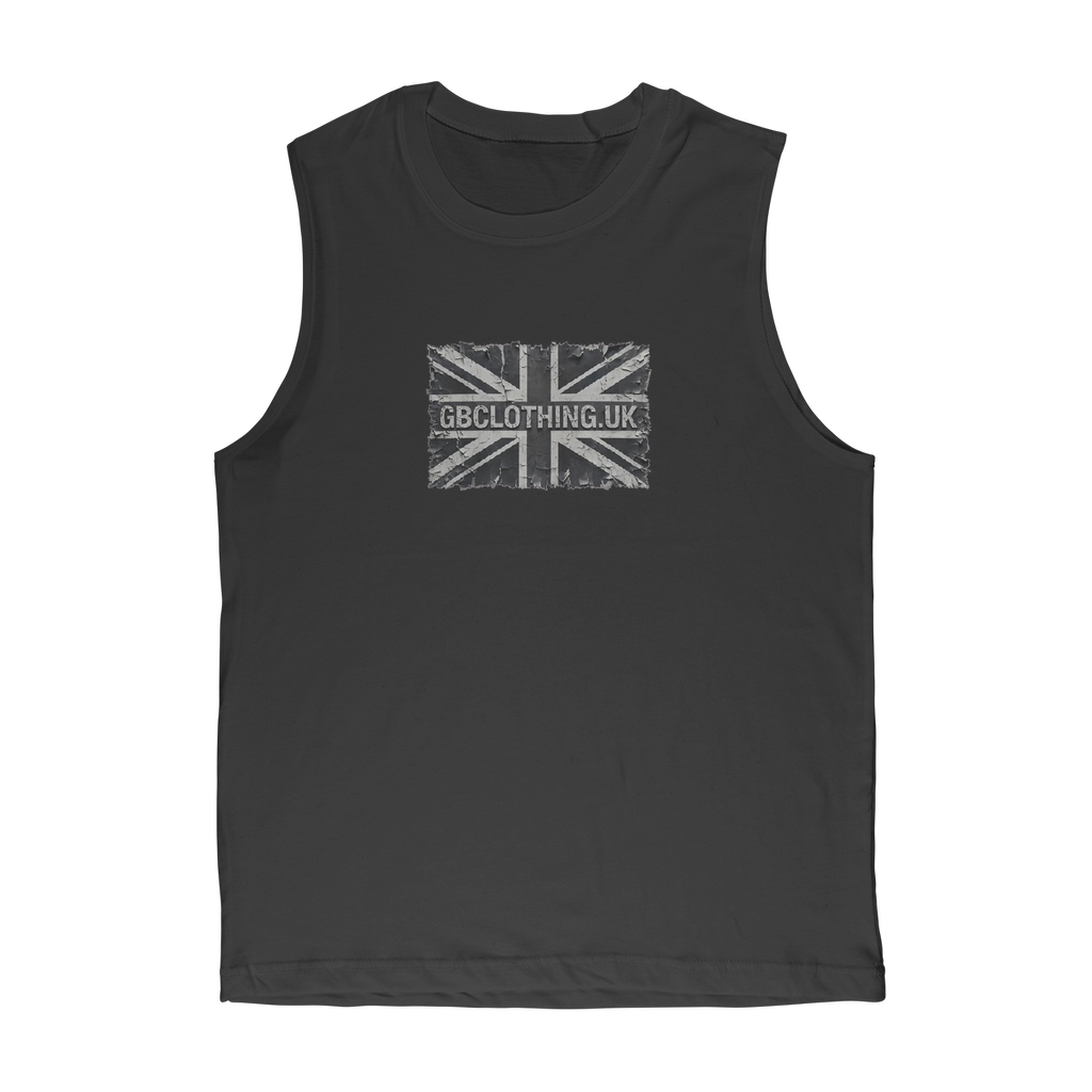 Distressed Black Flag Premium Adult Muscle Top
