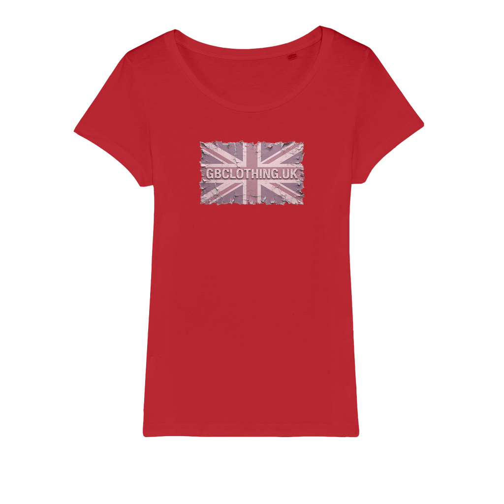 Distressed Pink Organic Jersey Womens T-Shirt
