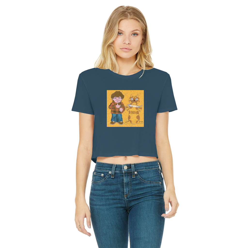Charly Says Classic Women's Cropped Raw Edge T-Shirt