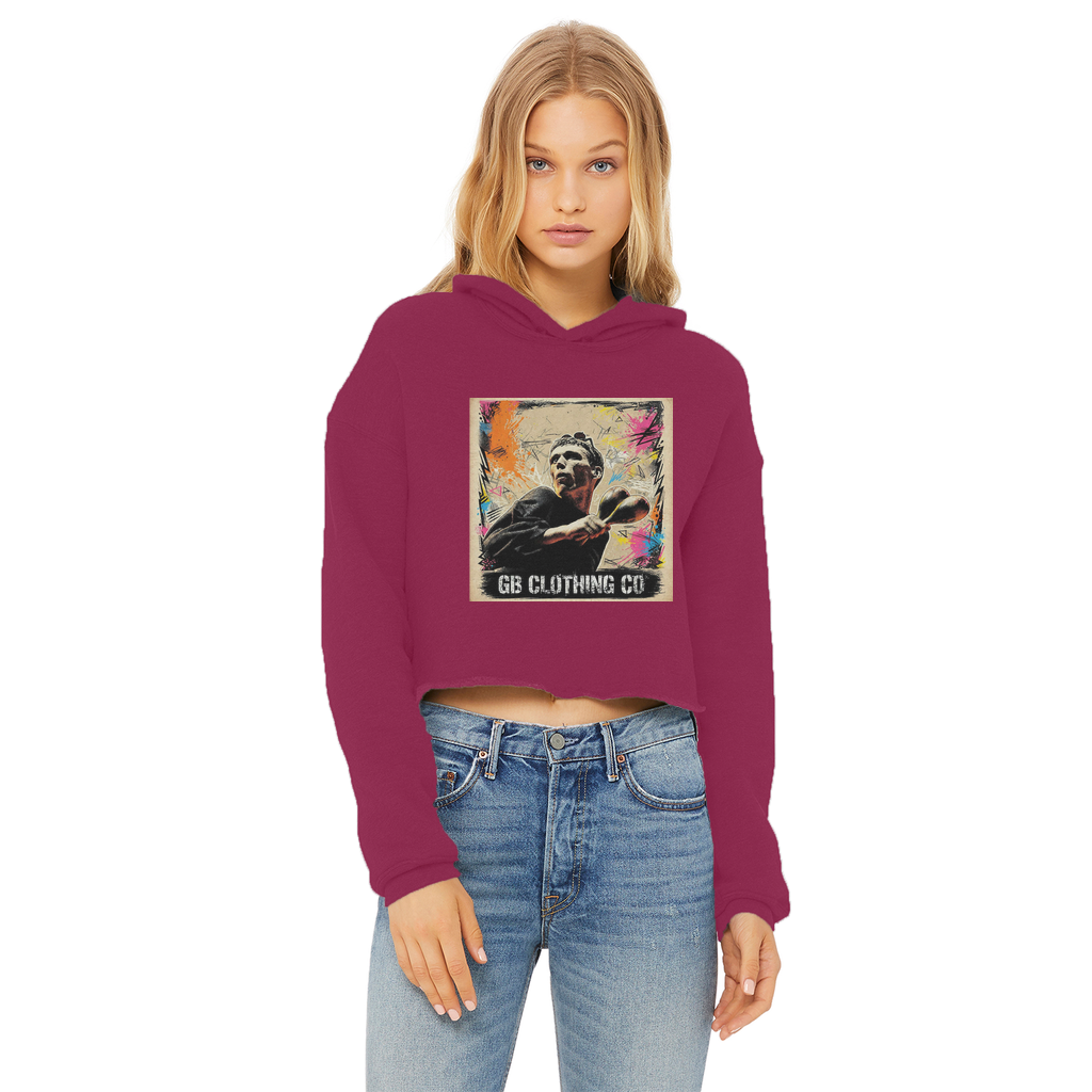 GB Legends - Bez Ladies Cropped Raw Edge Hoodie